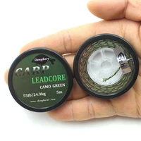 5m braided lead core carp leader line camo green mainline leadcore for carp rig chod helicopter rig carp coarse fishing line