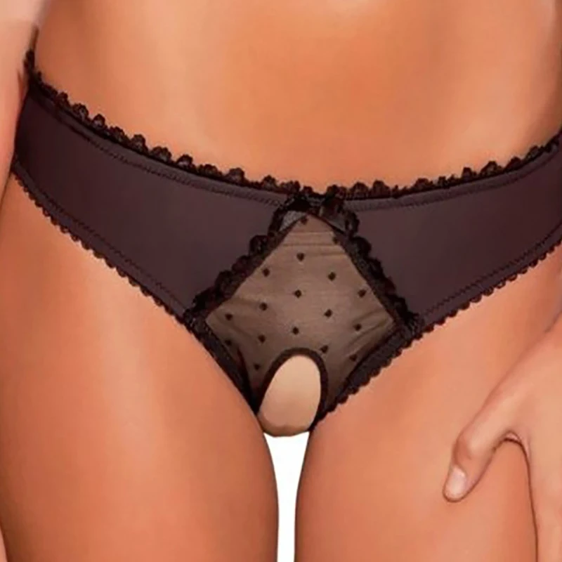 

Интимные товары для взрослых, забавные сетчатые кружевные трусики с открытой промежностью и вырезами, сексуальное экзотическое женское бе...