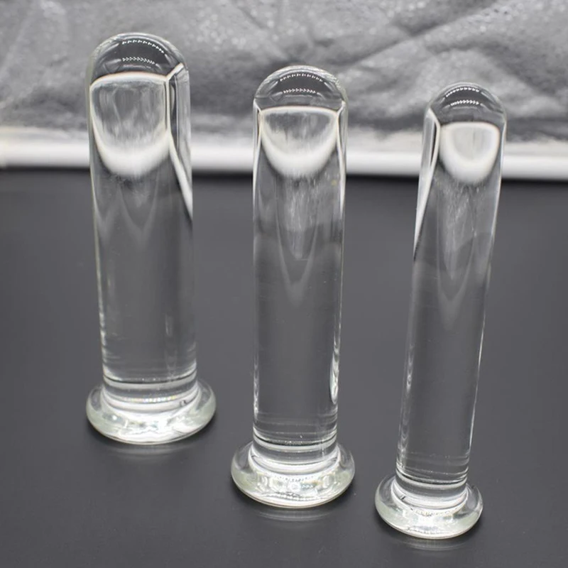 Длинный стеклянный фаллоимитатор Анальная пробка секс-игрушки ровная