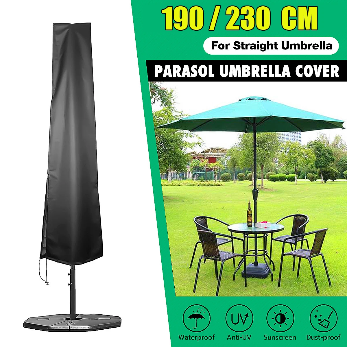 

Outdoor Garden Parasol Umbrella Cover Beach Umbrella Cover Waterproof Dust-proof Cover Anti-UV Oxford Cloth With Drawstring