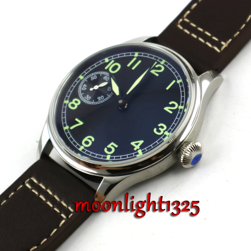 Мужские часы с механическим часовым механизмом 44 мм черный стерильный циферблат