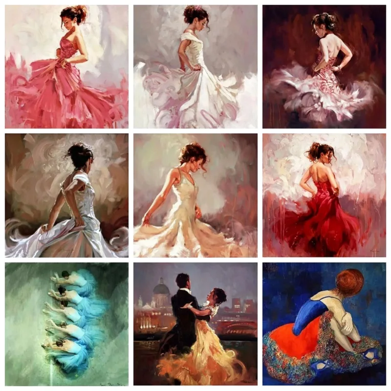 

FUYUN 5D DIY Diamond Painting Full Round Diamond Embroidery Dancer Sale Diamond Mosaic Cross Stitch people Crafts Home Decor Art