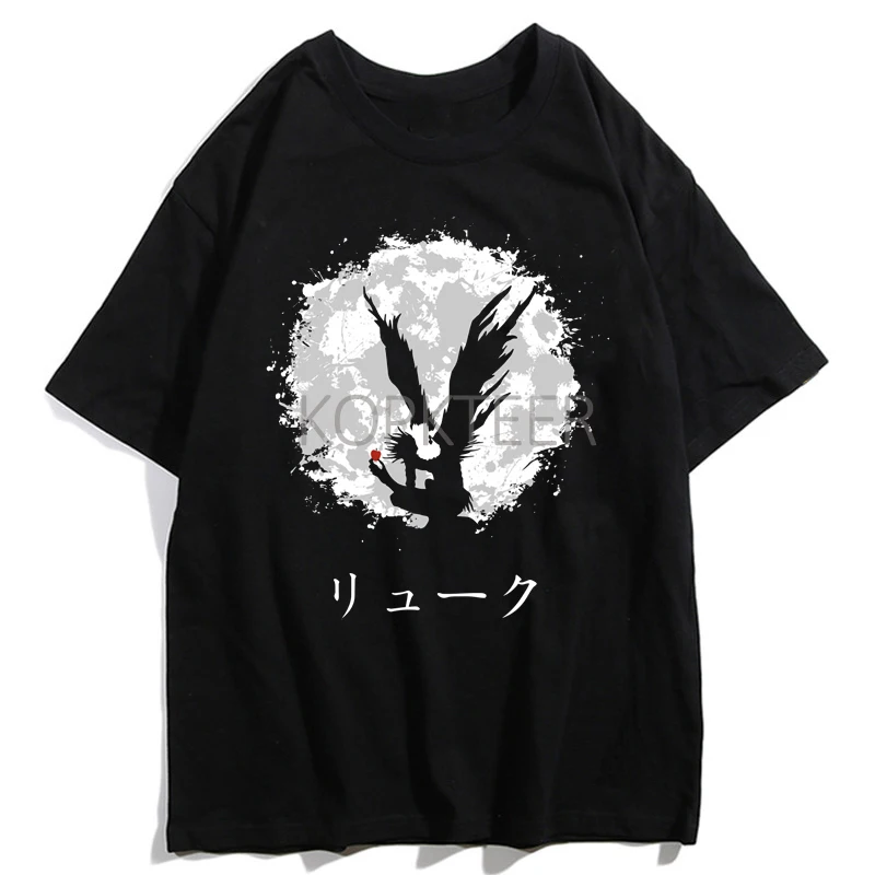 Anime Death Note Ryuuku Yagami Light Men T-shirt Horror Judgement Is Coming Graphic Print Summer Tops Tees Streetwear Clothing