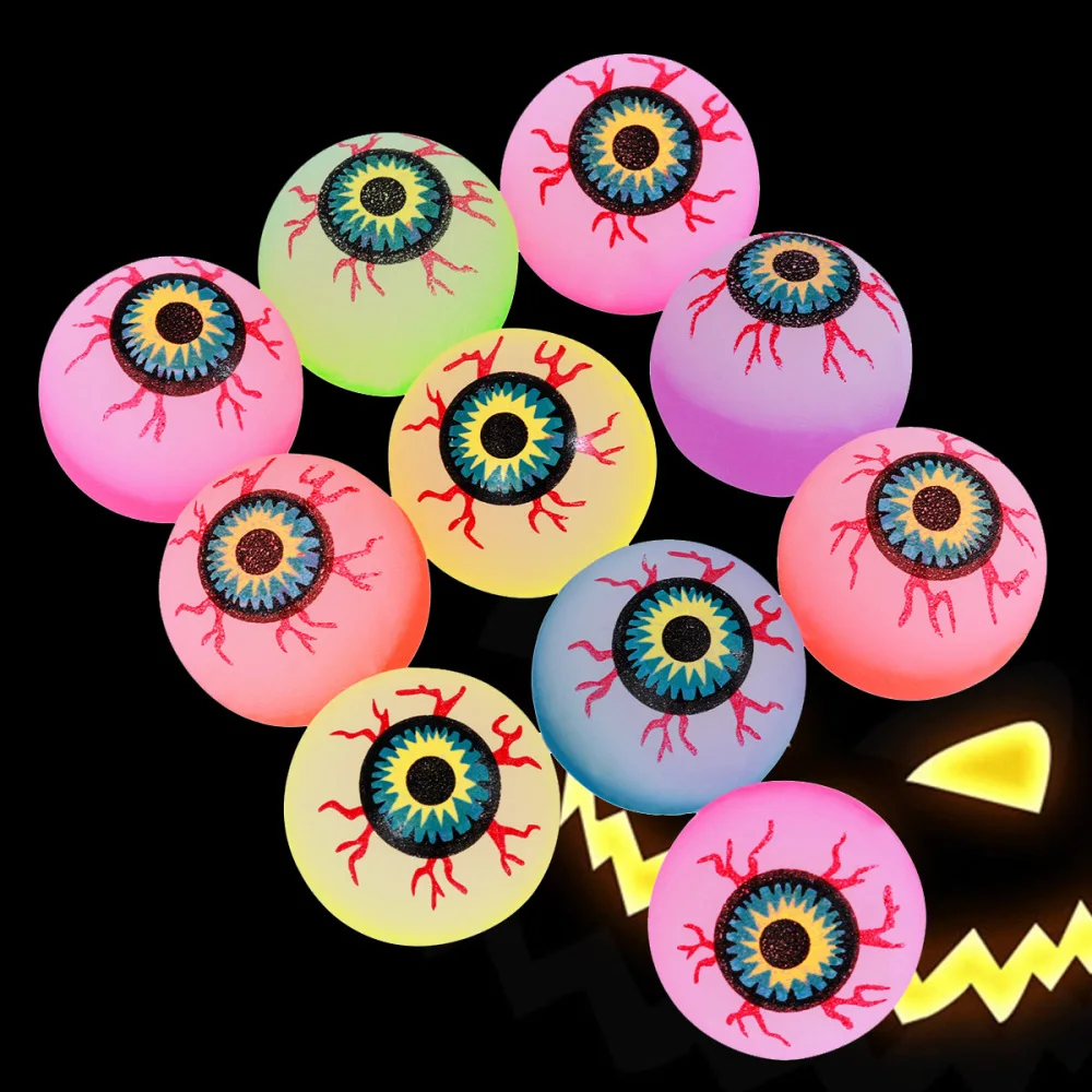 

20pcs Eyeball Pattern Bounce Balls Colorful Bouncy Balls Creative Jumping Balls for Children Kids Playing (Random Color)