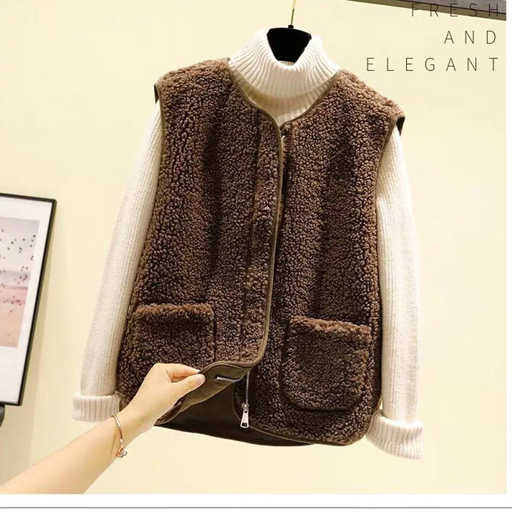 Женские шерстяные плотные жилеты 2020 модные осенне-зимние свободные бархатные с