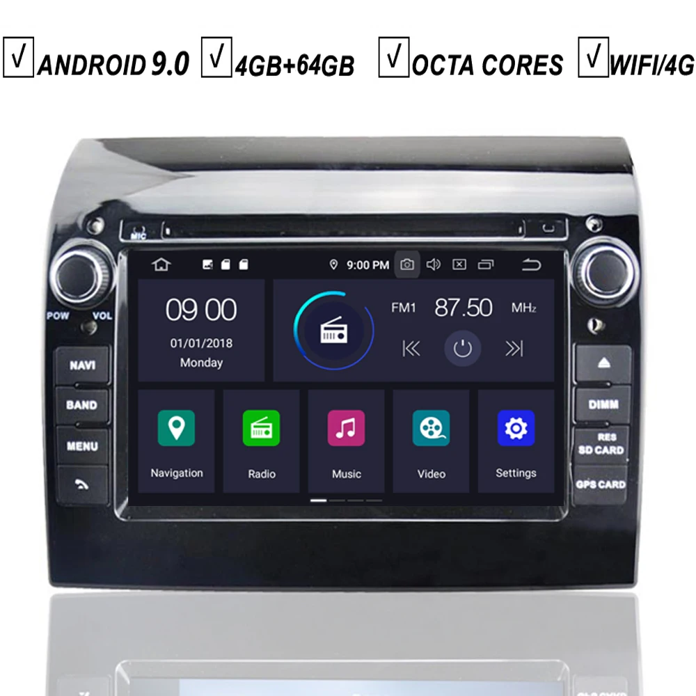 Автомобиль Android 9,0 DVD gps плеер для FIAT Ducato 2011- CITROEN JUMPER PEUGEOT BOXER радио 4 Гб+ 64 Гб BT навигационная карта DAB+ Wifi