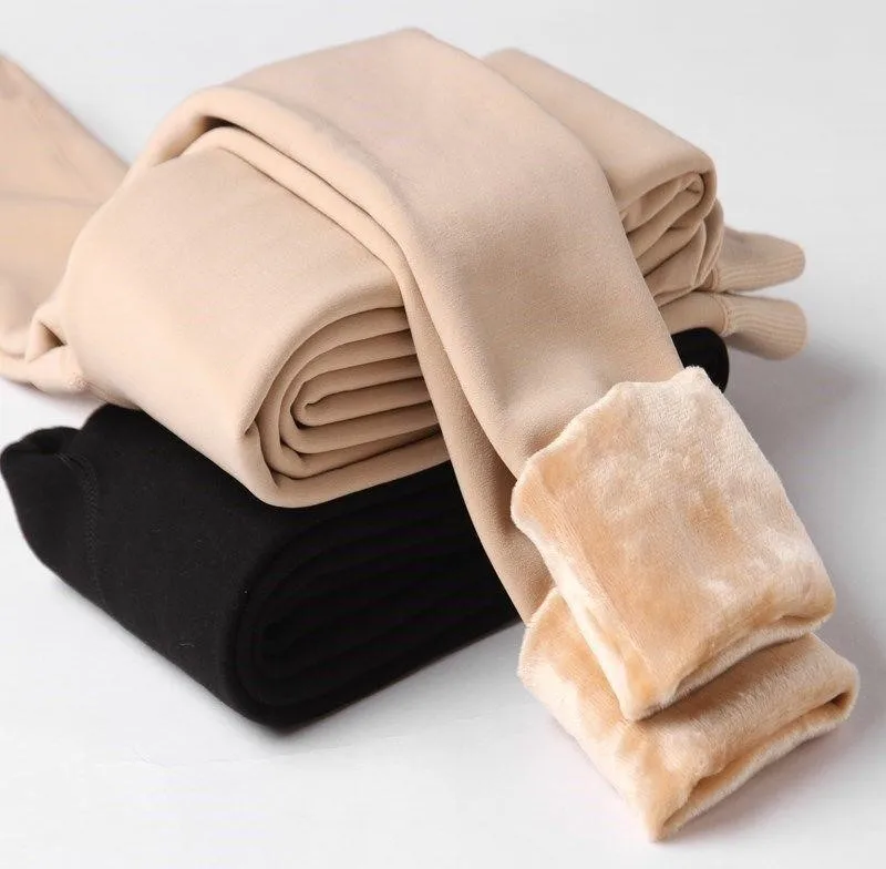 

Velet Thickening Leggings for Women Thick Warm Stocking Legging Charcoal Fleece Elastic Pants Winter Warm Leggings