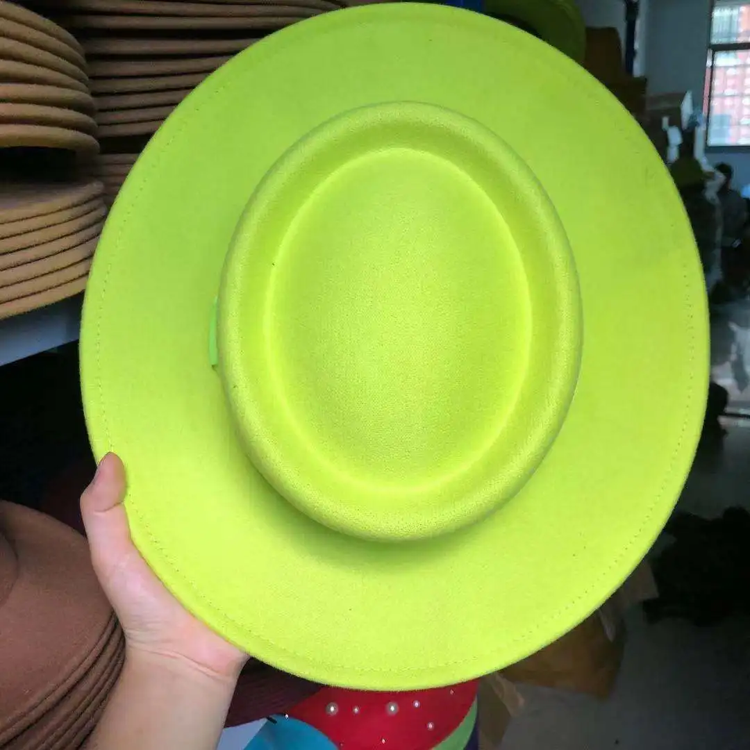 Новая шляпа Федора с плоским верхом и углубленным дизайном осень-зима джазовая