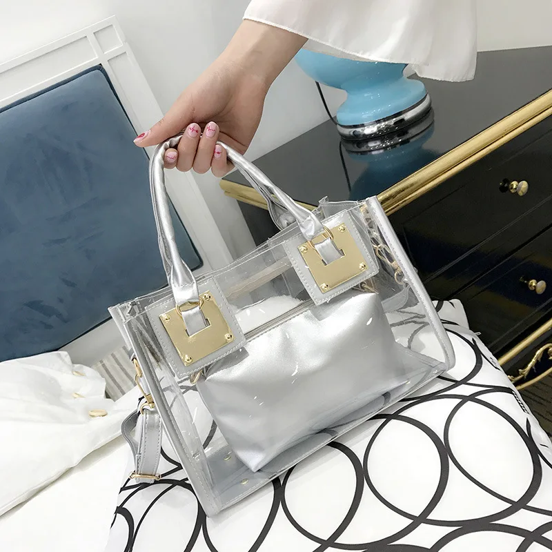 

Ladies Brand Designer New Transparent Jelly HandBag PVC Waterproof Fashion Casual Shoulder Bag