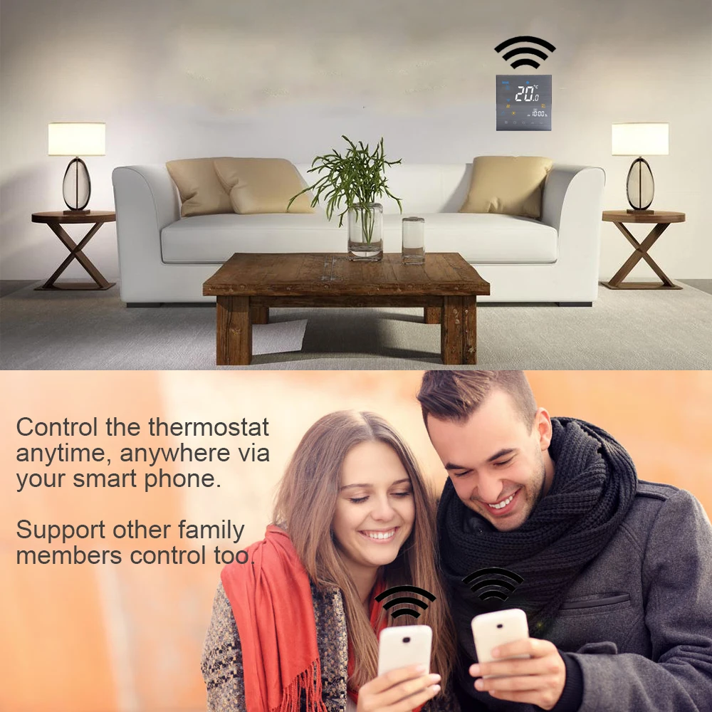 Wi-Fi термостат для электрического отопления с регулятором температуры под полом