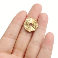 10pcslot brass wire drawing round charms pendant for diy jewelry making necklace earring keychain handemade accessories