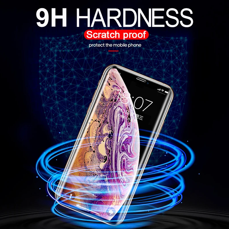 Закаленное стекло с полным покрытием для iPhone XS MAX XR X 4D 5D 6D 9D|Защитные стёкла и