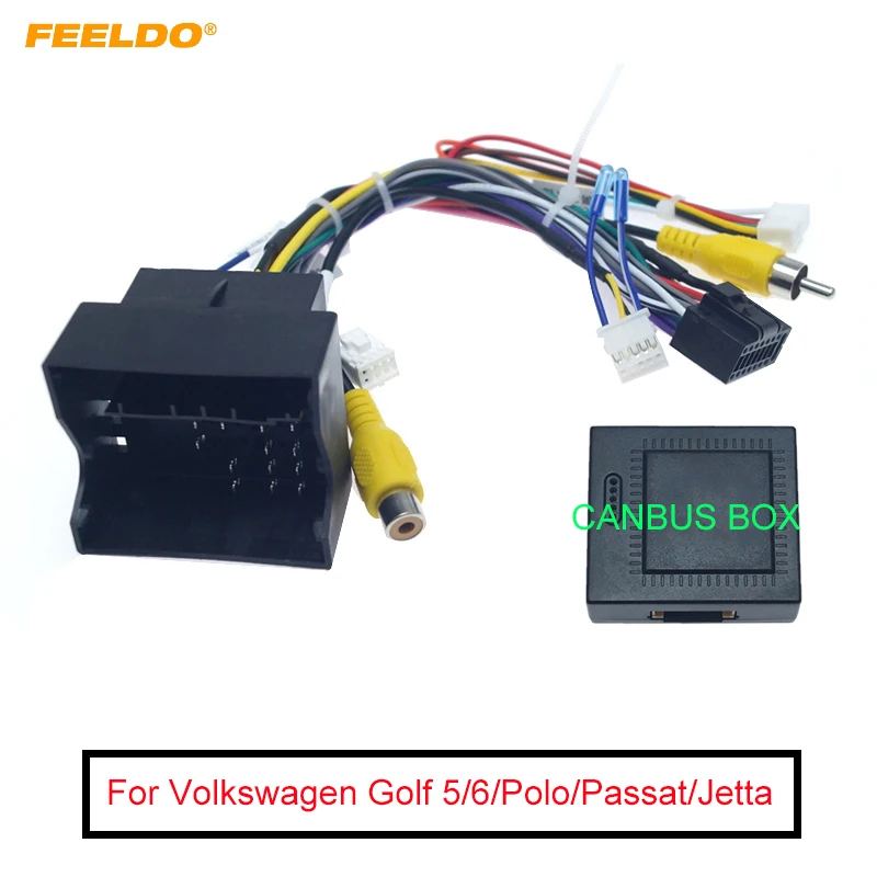 FEELDO 1 шт. Android автомобильный медиаплеер Navi Радио CANBUS BOX провод жгут для Volkswagen Golf