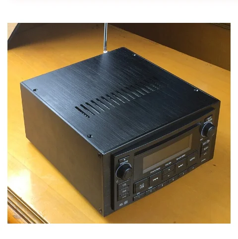 D-026 CNC All Aluminum 2DIN car audio box Chassis Case Cabinet for DIY Power Amplifier 230mm*118mm*270mm a 028 diy mining case chassis cabinet server rack data network cabinet can be customizable