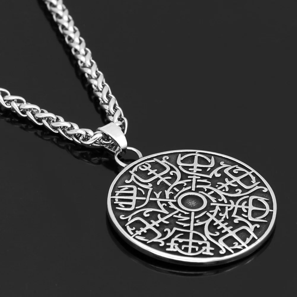 Мужской скандинавский Викинг vegvisir амулет odin кулон ожерелье из нержавеющей стали