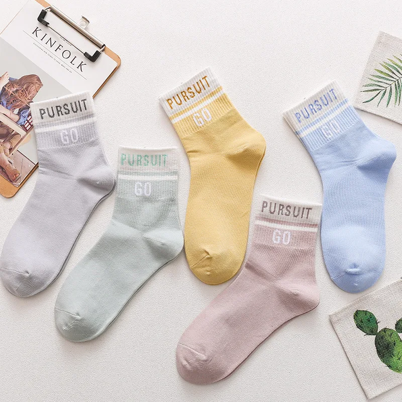 

5pairsSocks female socks socks | Casual wear socks| stylish sock| fun socks |stylish design letters stockings female socks