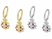 925 sterling silver ear buckle gold ladybug pendant hoop earrings for women cute animals simple huggie earrings party jewelry