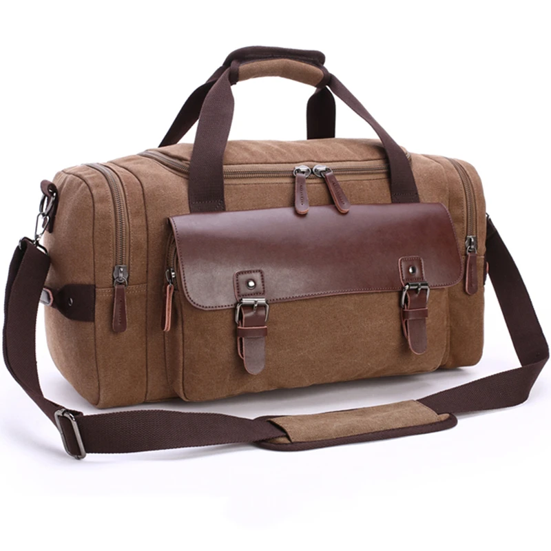 2021 High Quality Man Canvas Bag Black Outdoor Hiking Handbags Men Travel Duffle Bag Large Capacity Shoulder Bags For Boy