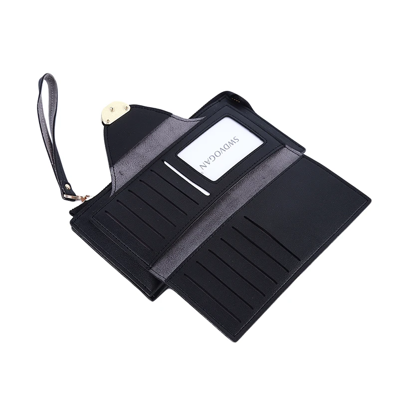 

Zipper Wallet Women Handbag Women Fashion Wallet Solid Color Casual Buckle Double Layer Wallet Card Holders