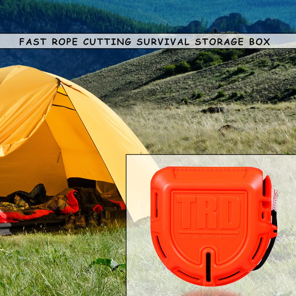 

TRD Wire Rope Dispenser Shock Resistant Quick Cutting Tools Paracord Storage Boxes for Survival Emergency Supplies
