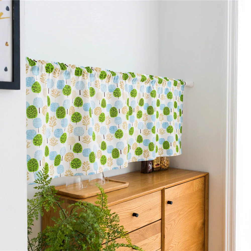 Занавески Valance s для гостиной занавески на окна с принтом роз хлопковые короткие