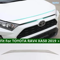 exterior accessories for toyota rav4 xa50 2019 2021 front up grille engine hood bonnet lip protection strip cover trim 1pcs