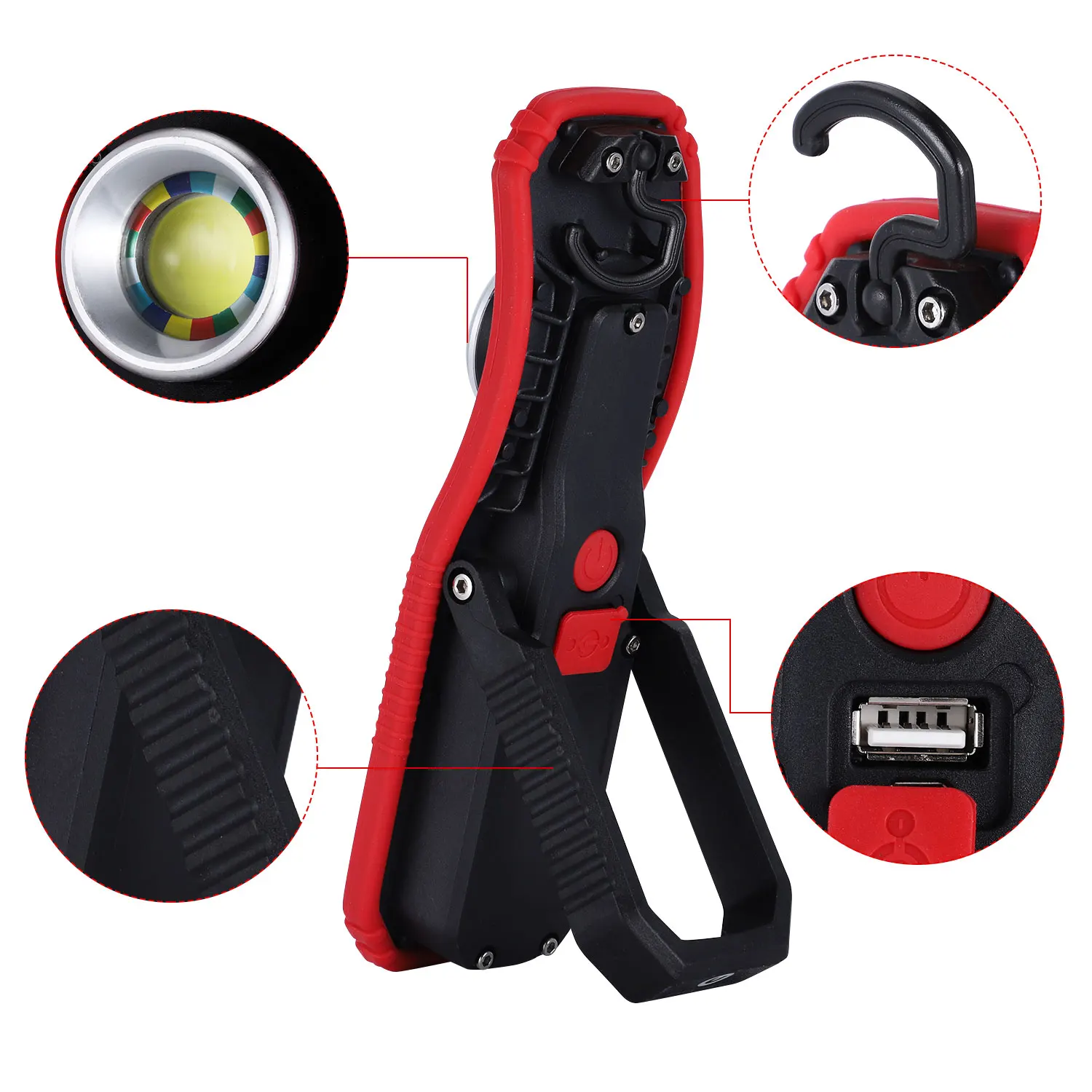 USB Rechargeable LED Work Light Portable Hanging Hook Flashlight Torch Camping Car Repairing Workshop Emergency Lighting New | Лампы и