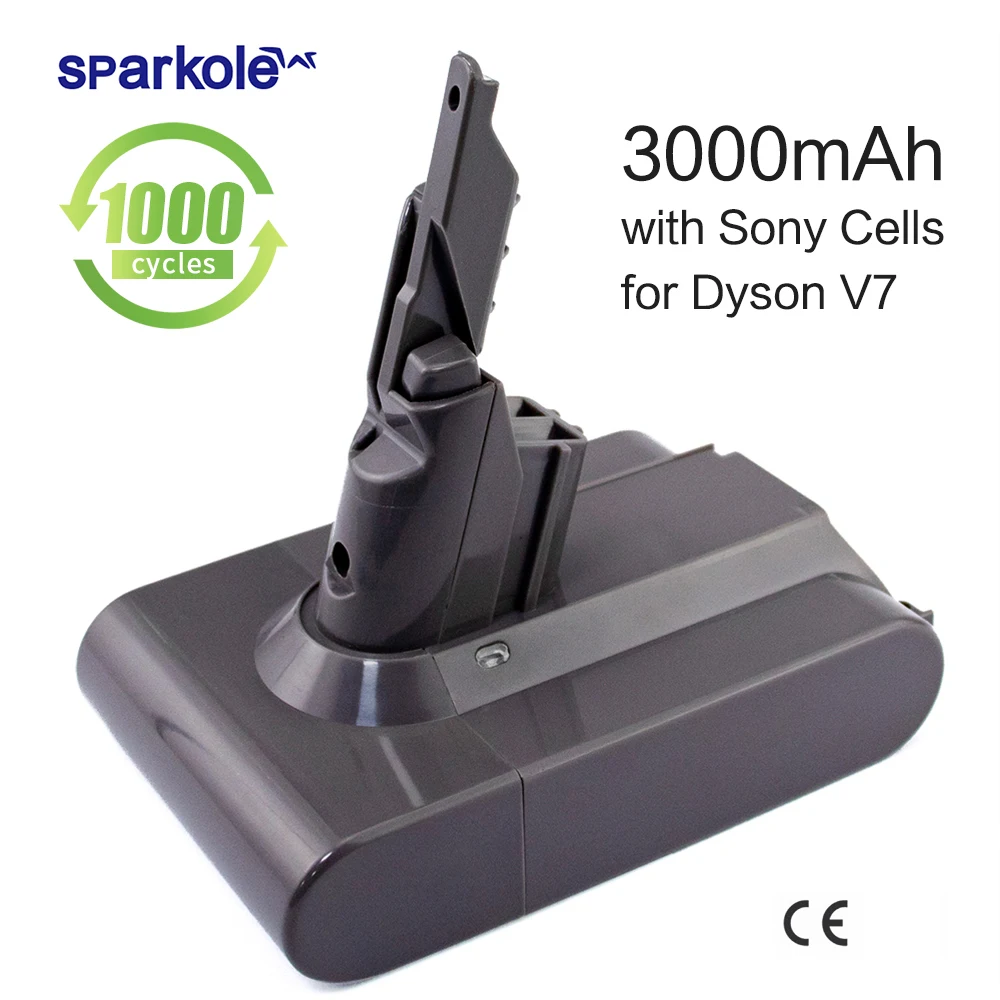 Sparcole 21 6 V 3000mAh литий-ионный аккумулятор для dyson V7 запасная батарея пылесоса Animal Fluffy