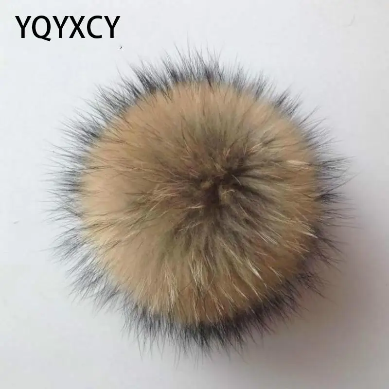 Помпон из меха енота помпон натурального для женщин шапка шарф перчатки 15 см