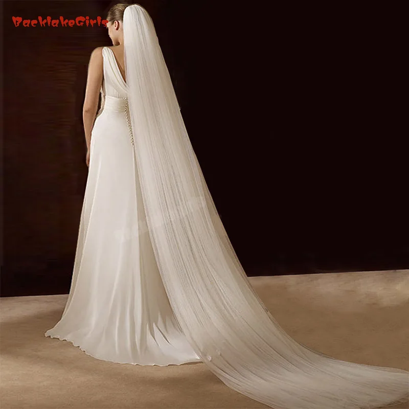 

BGW Bridal Veil Velos De Novia Ivory Wedding Veil Brief Veu De Noiva 3 Meter Two Layer Longo Voile Mariage Wedding Veils Long