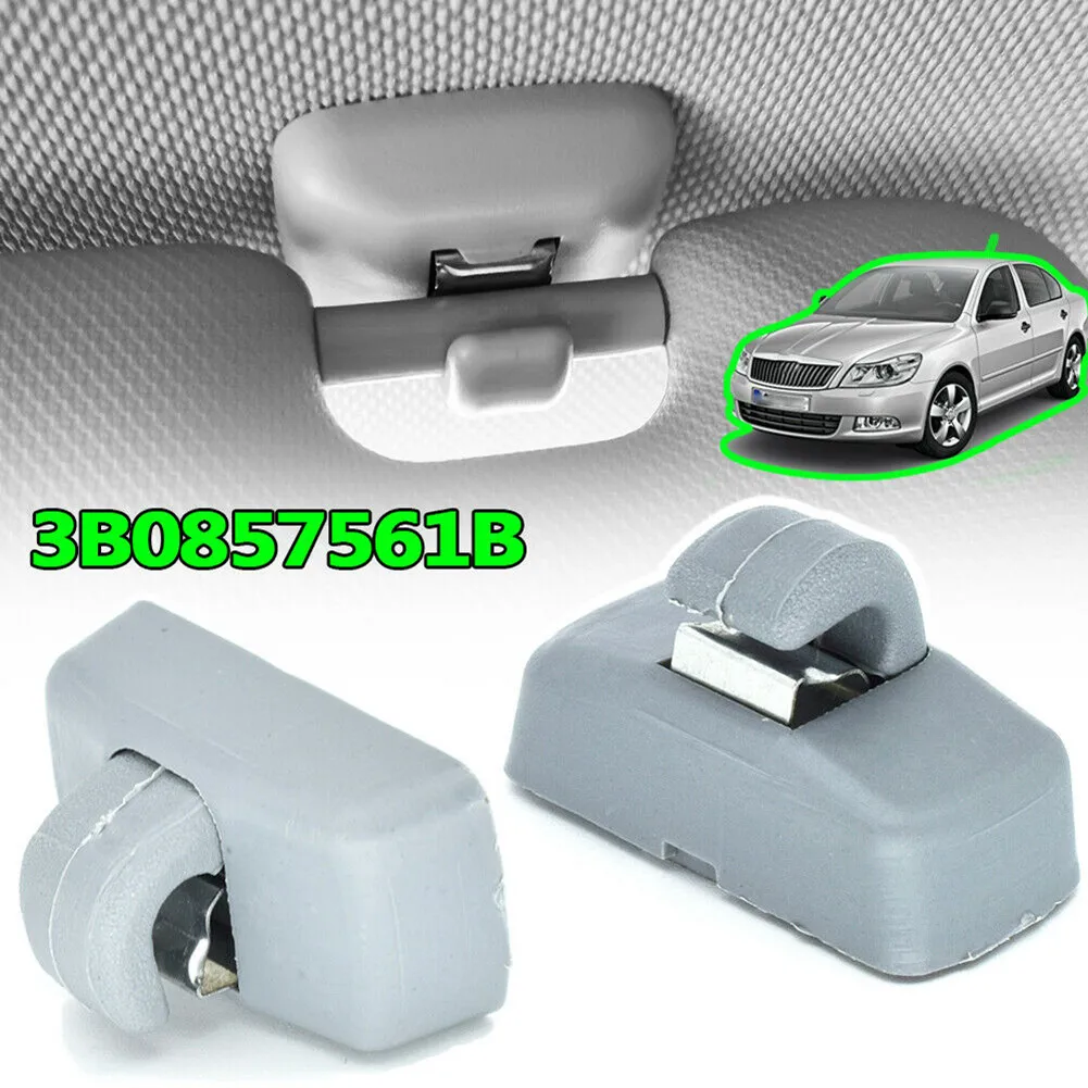 

2PCS Car Front Sun Visor Hook Clips Retainer 3B0857561B For SKODA Fabia 2000-2008 6Y Octavia 1997-2011 1Z Superb B5 Accessories