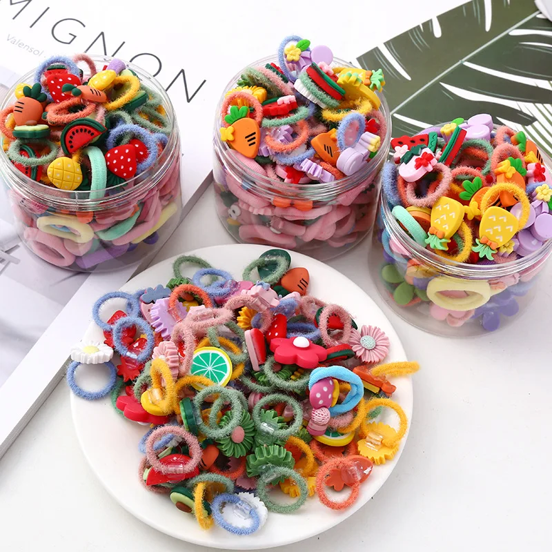 20 Uds beb&eacute; corbata de pelo Ni&ntilde;a de dibujos animados diademas infantiles el&aacute;stico colorido bandas de pelo de Nylon Scrunchie cabello accesorios para el cabello, cuerda-1