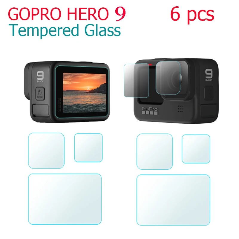 В наличии защитная пленка из закаленного стекла для Gopro Hero 9 черная спортивная