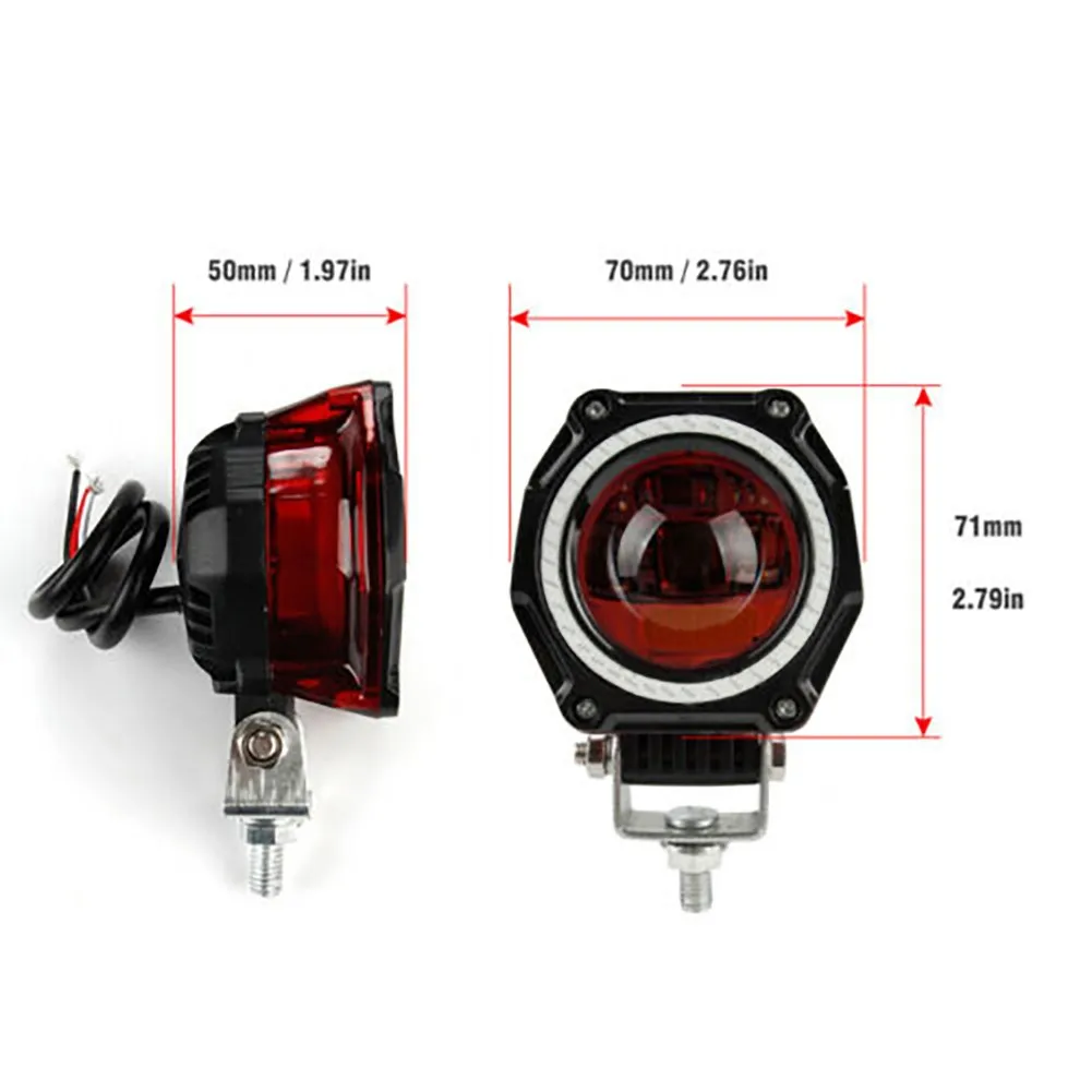 

Lamp Bar Motorcycle Light Off Road Pods 30W Red 3Inch SUV Spot Car DC 12V