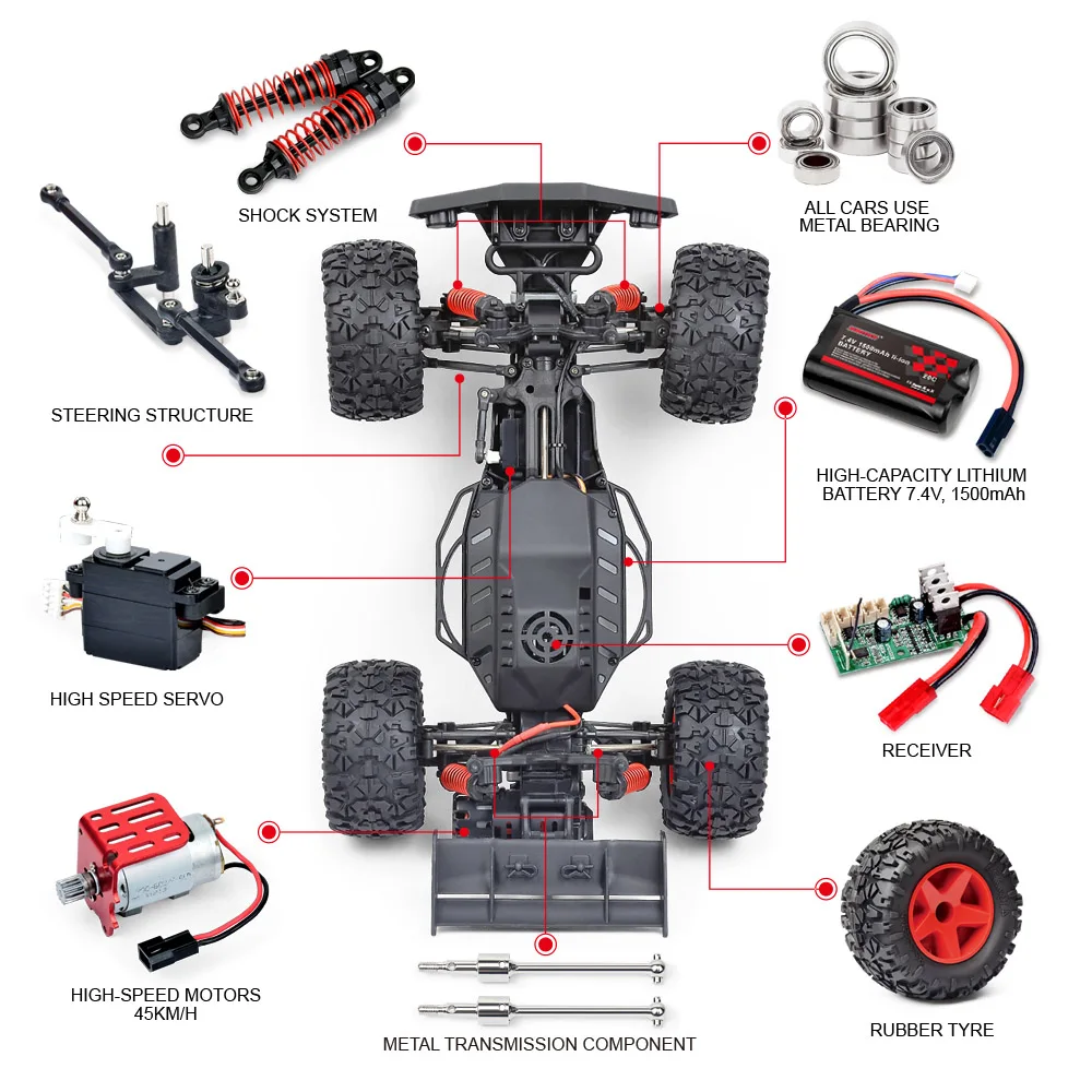 Радиоуправляемая машинка игрушки BG 1518 1:12 2 4 г 4WD 45 км/ч высокоскоростной Багги RC