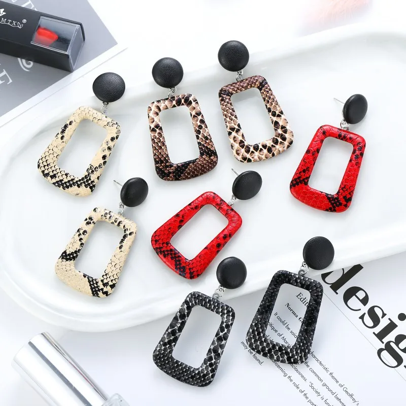 Новые крупные геометрические Висячие серьги для женщин в стиле панк винтажные