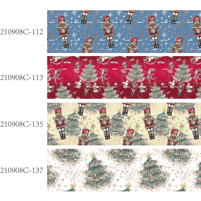 

Christmas trees printed grosgrain ribbon 50 yards roll 16-75mm