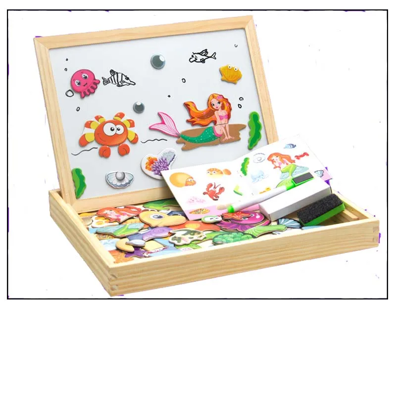 100 + шт детский деревянный магнитный пазл фигурка/Животные/Транспорт/цирк доска