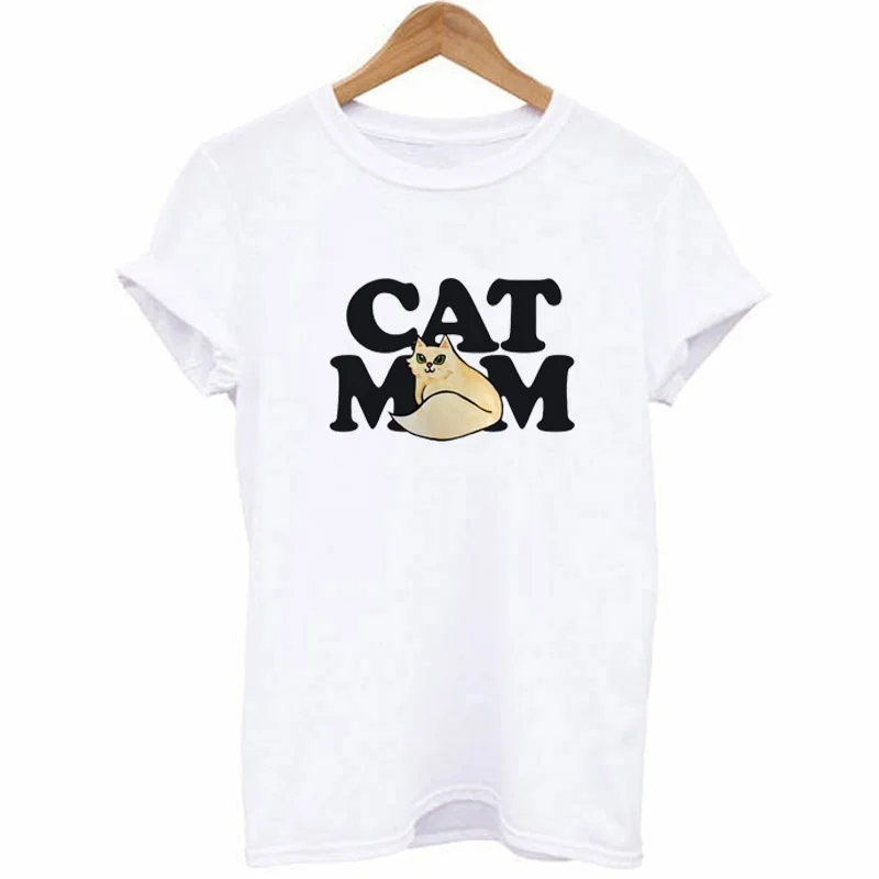 

Summer Women CAT MOM Print T Shirt Gift Fashion Mom Lady Mother Day LadiesFemale Womens Tee T-Shirt Top T-shirts