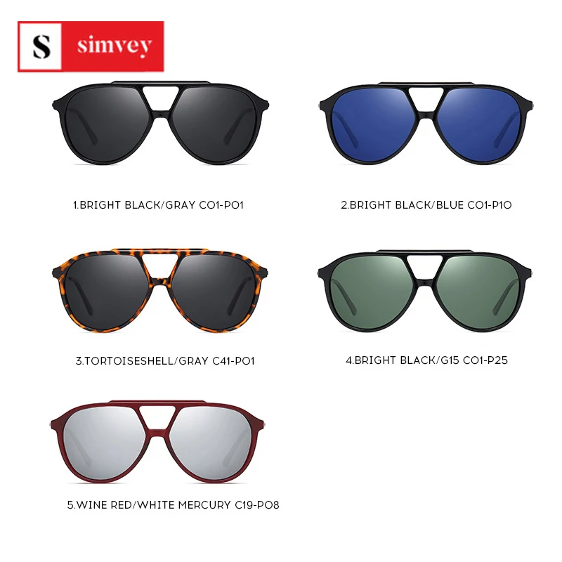 Simvey 2020 модные негабаритные поляризационные солнцезащитные очки винтажные
