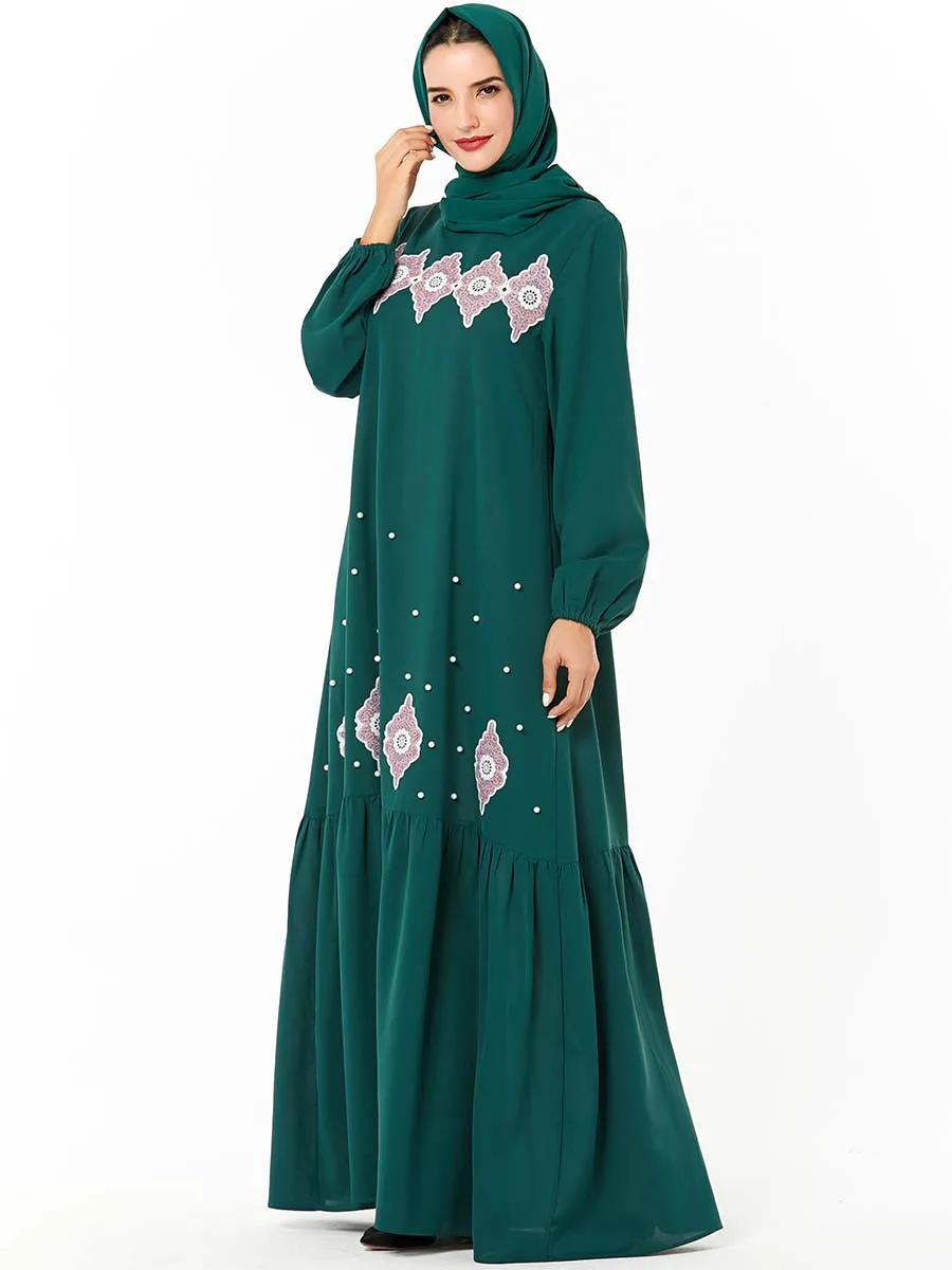 Мусульманское платье Abaya в Дубае женское длинное кимоно с жемчужной вышивкой