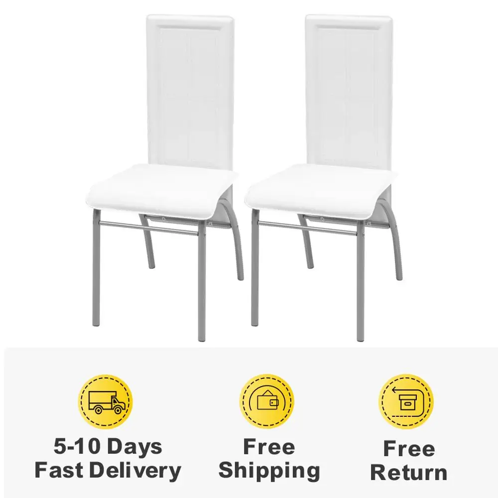 Современная обеденная стойка с 2 белыми стульями для столовой кухни порошковым