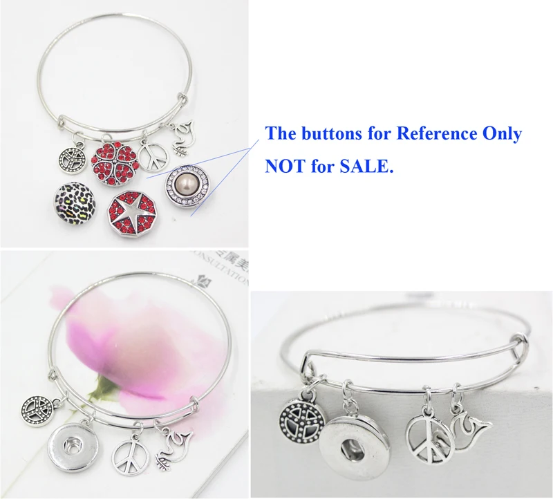 Взаимозаменяемая защелка дневной знак мира подвеска в виде голубя браслет из