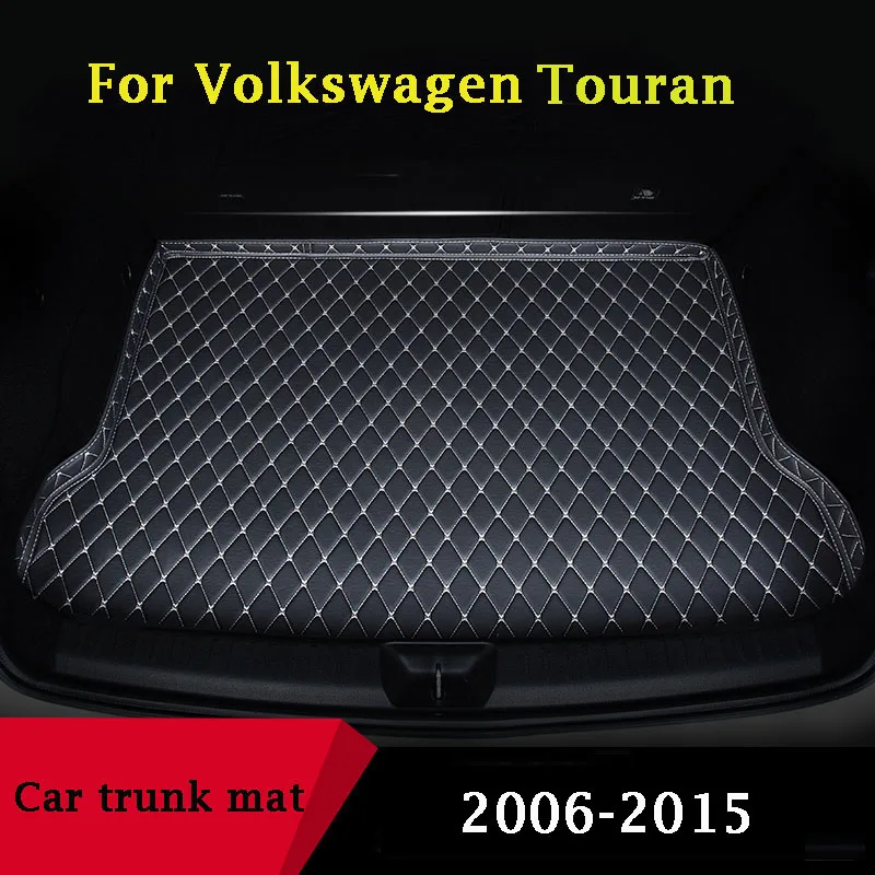 High Edge Styling Car Rear Trunk Mat Leather Anti-Dirty Mat Guard Protector Carpet Pad For Volkswagen VW Touran 2006 2008-2015