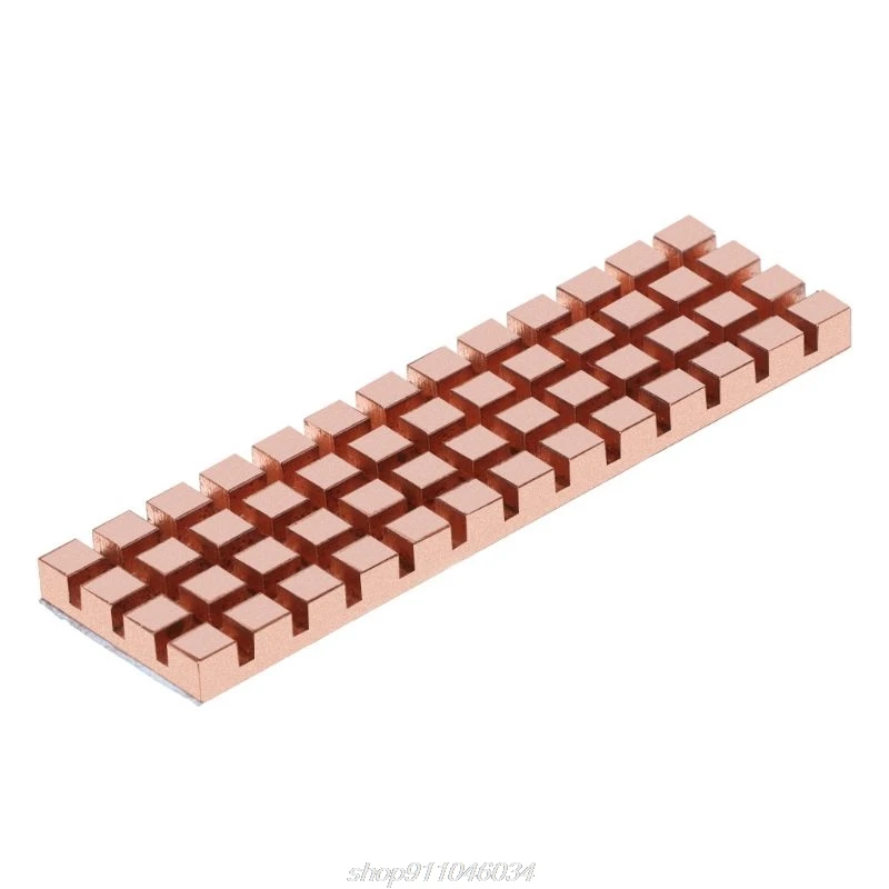 

Pure Copper Heatsink Cooler Heat Sink Thermal Conductive Adhesive for M.2 2280 PCI-E NVME SSD 70x20MM Thickness M28 21 Dropship