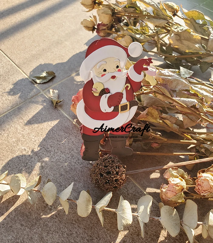 Дед Мороз рождественские металлические Вырубные штампы искусственное рельефное