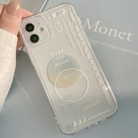 hot new creative moon phone case transparent suitable for huawei p30 p40 mate 30 40 pro nova 5 7 8 se cases skin cute wallets