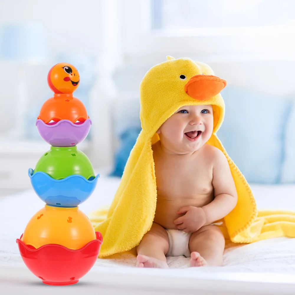 

1 Set Kids Stackable Cup Creative Funny Bathing Educational Plaything
