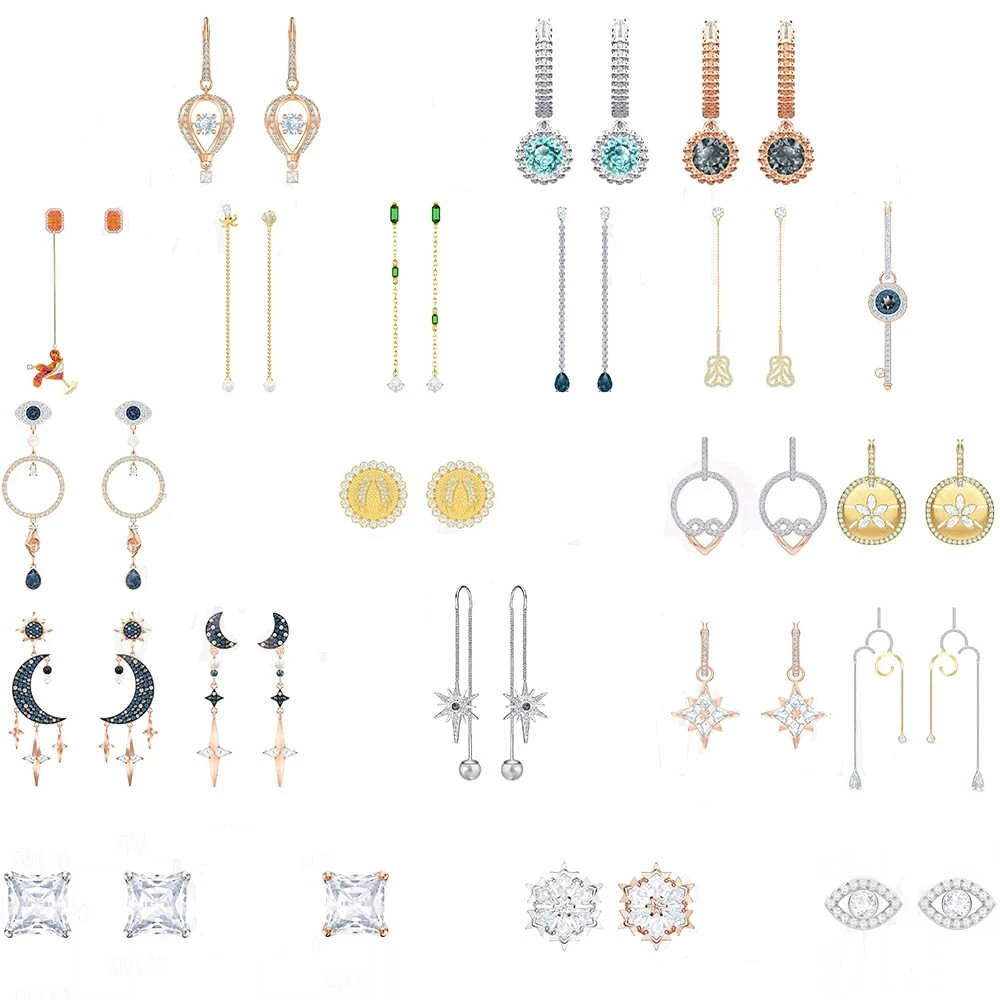 Европейская мода 2019 Новинка серьги на удачу перо Солнце Луна Звезда элемент