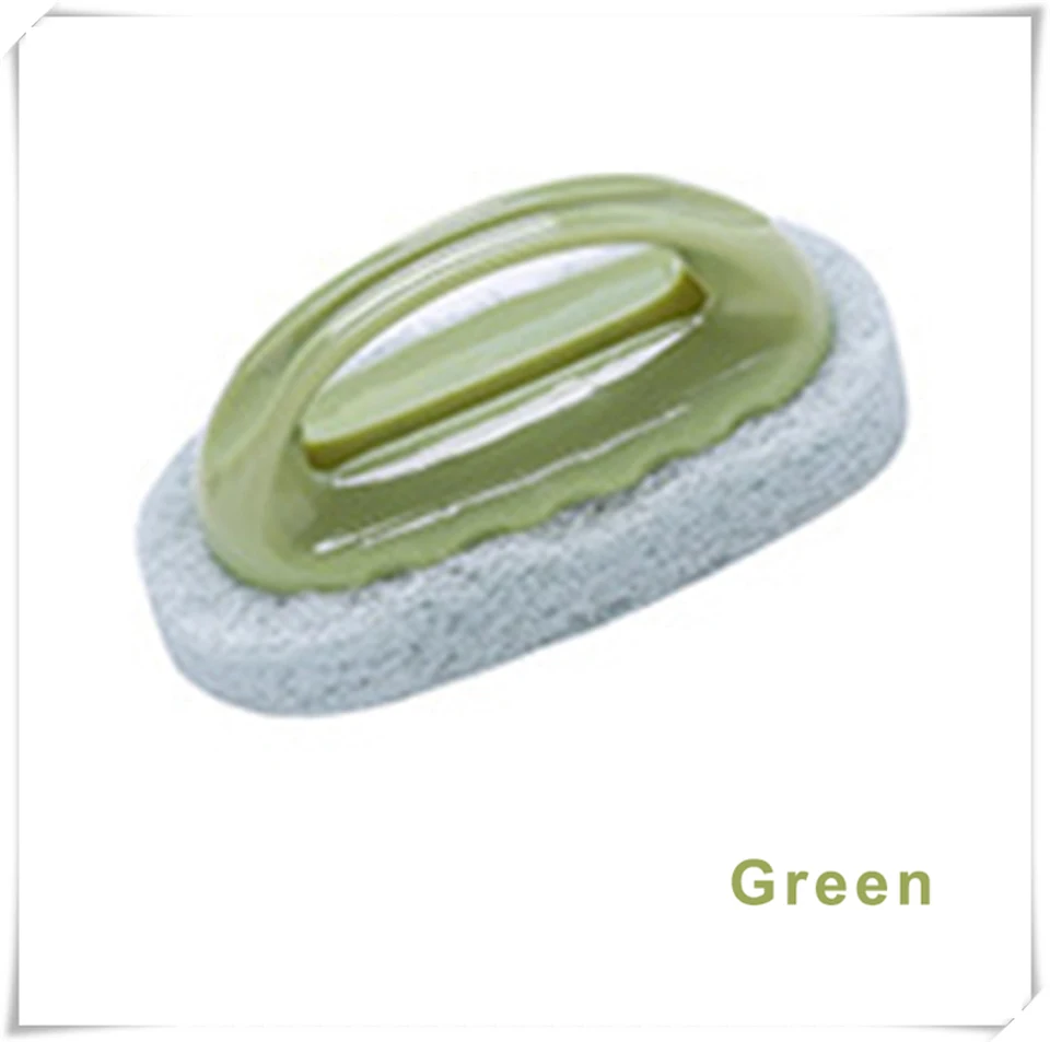 sponge brush green MSJO губка щетка для посуды Ванная комната Кухня окно Туалет скруббер Очиститель специальный толстый хлопок микрофибра чистящие губки - Цвет: sponge brush green